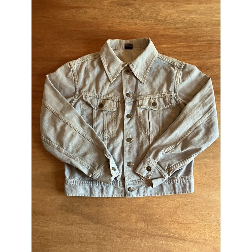 70s 80s Vintage Denim Jacket Sun Faded Trucker Jean
